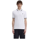 Polo De Manga Corta Fred Perry Twin Tipped "Blanco"