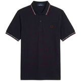 Polo De Manga Corta Fred Perry Twin Tipped "Negro"