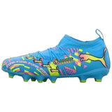 Botas De Futbol Puma Future 9 Match "Puma White-Blue Glimmer-Pink Glimmer-Yellow Alert"