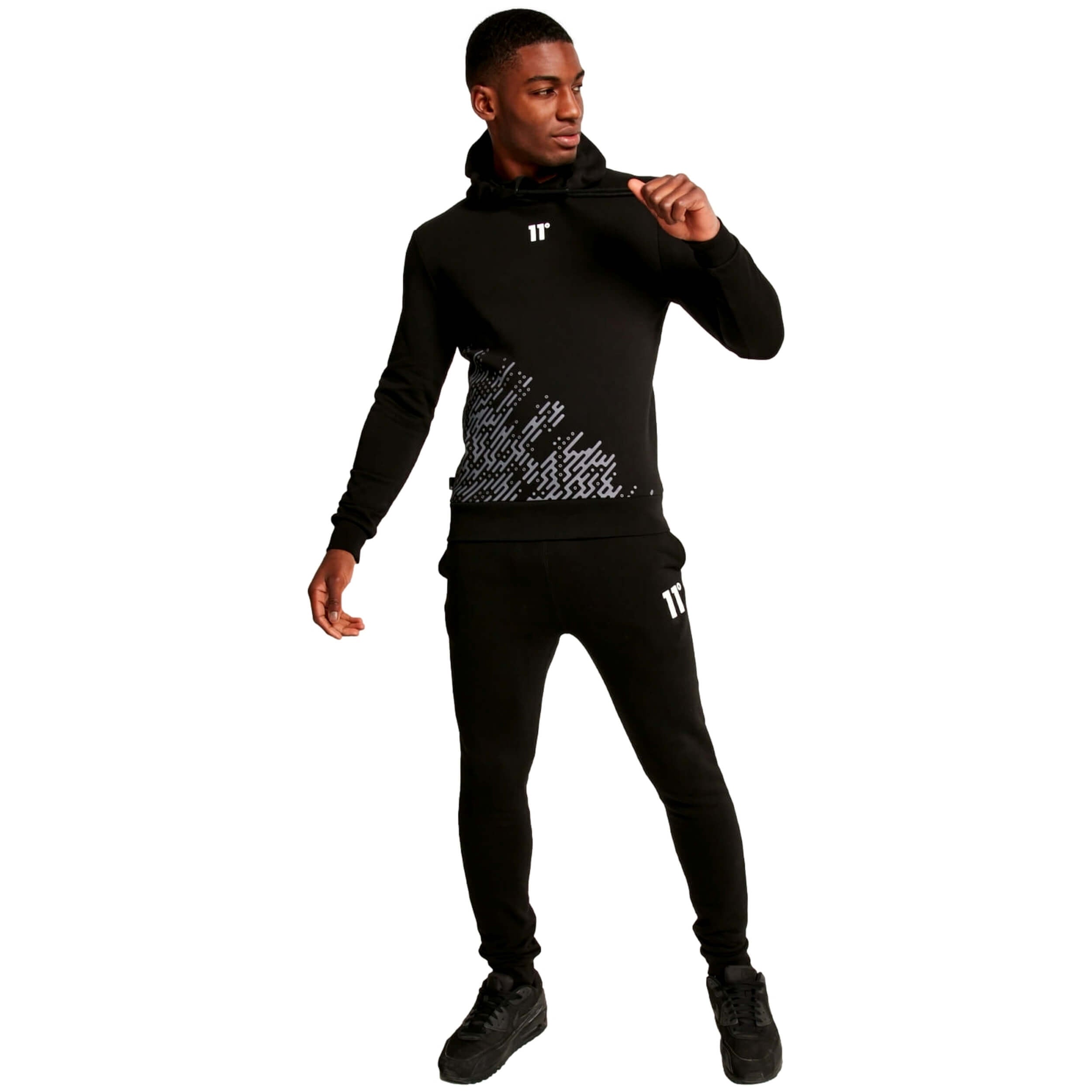 Sudadera Con Capucha 11 Degrees Placement Circuit Print -