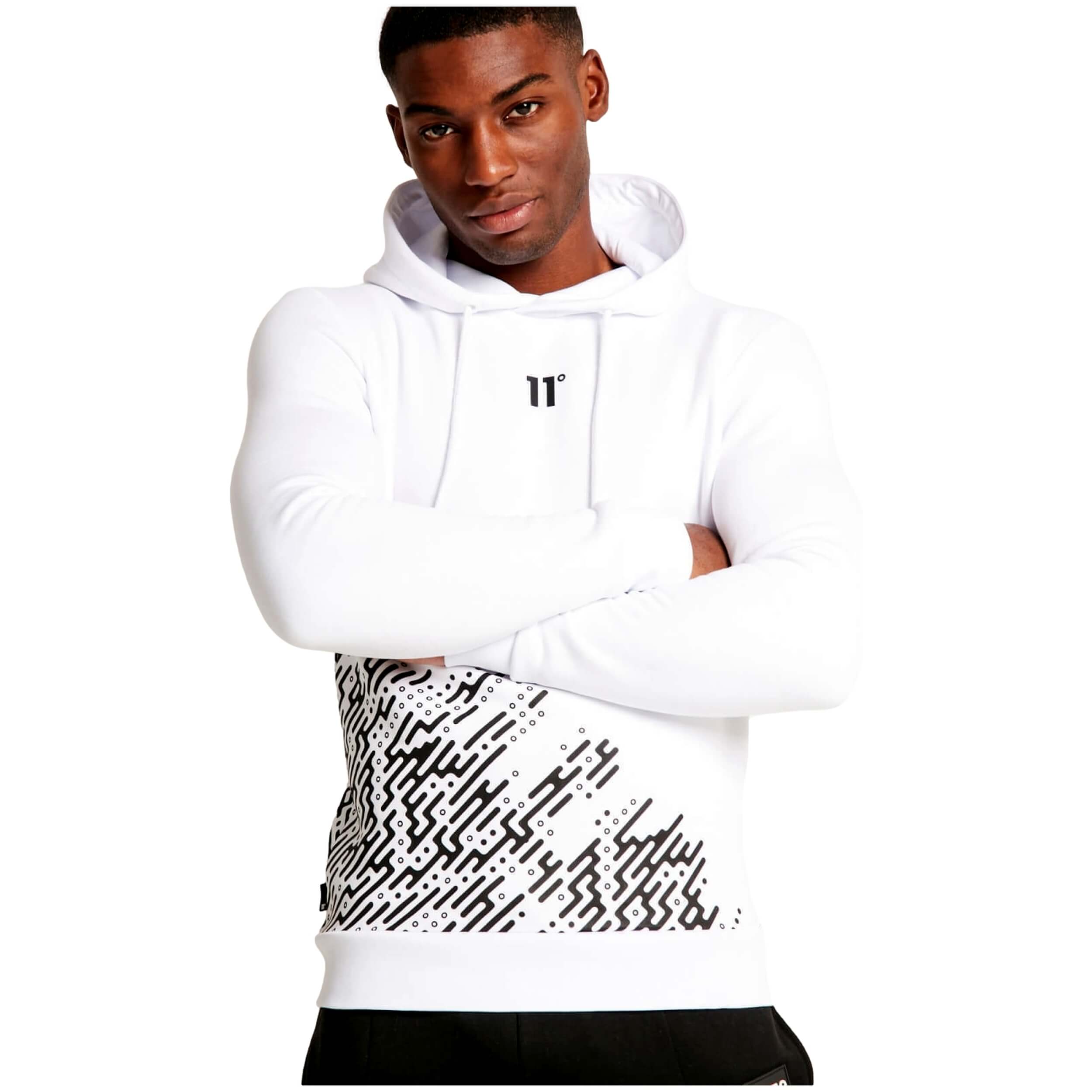 Sudadera Con Capucha 11 Degrees Placement Circuit Print