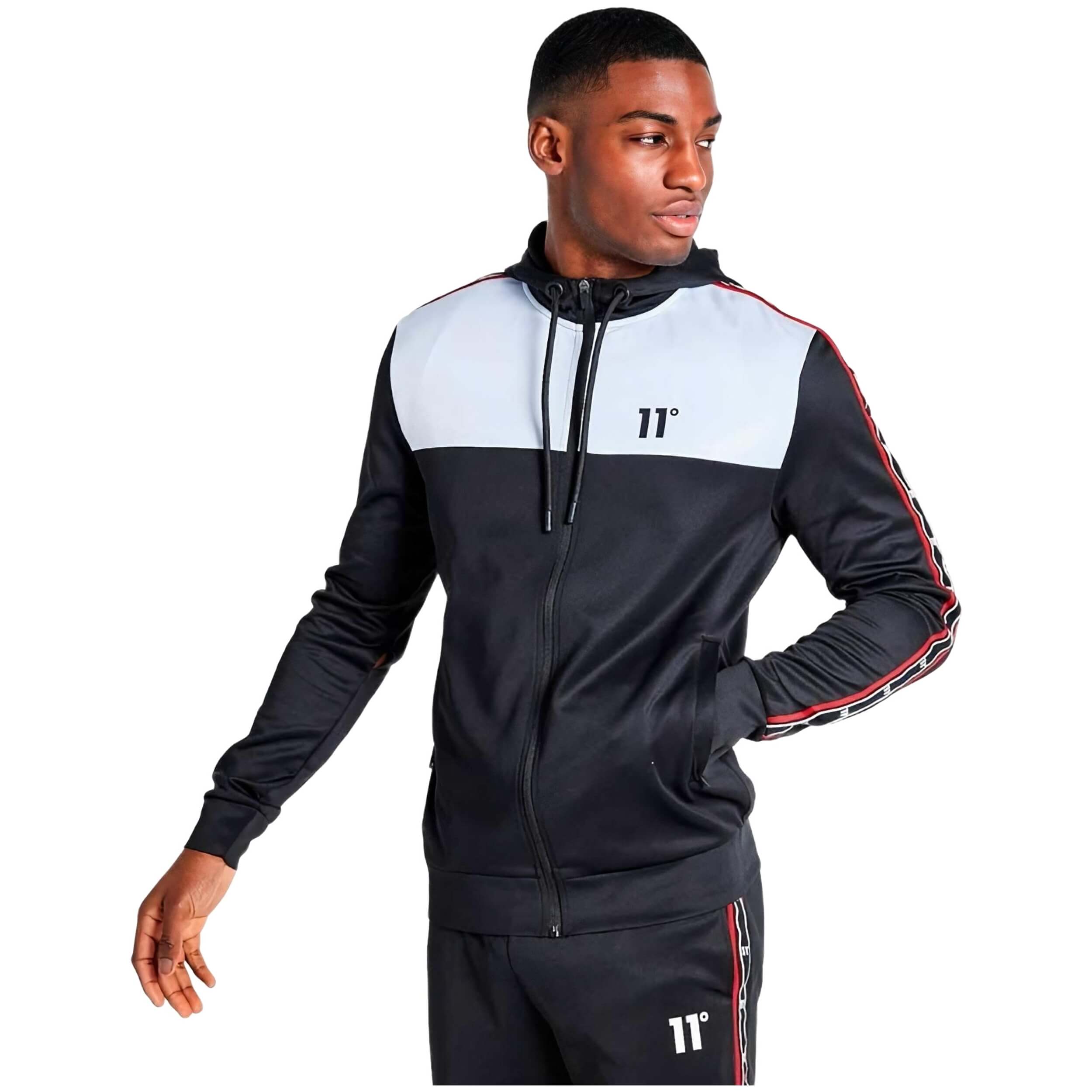 Sudadera 11 Degrees Colour Block Taped Piping Hoodie