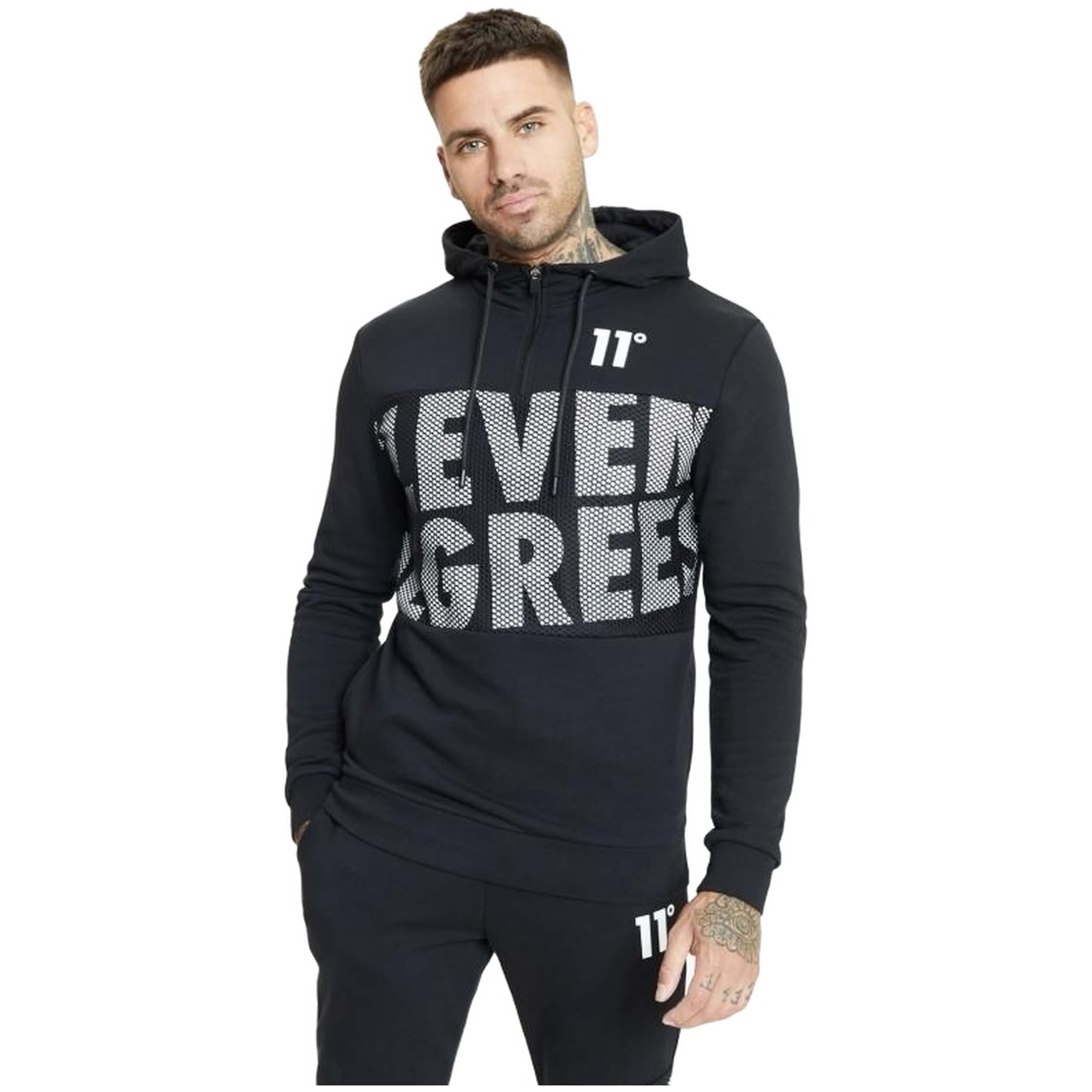 Sudadera Con Capucha 11 Degrees Mesh Overlay Quarter Zip
