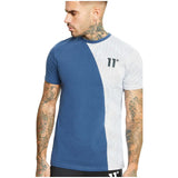 11 Degrees Mixed Fabric Short-Sleeve T-Shirt - - Badge