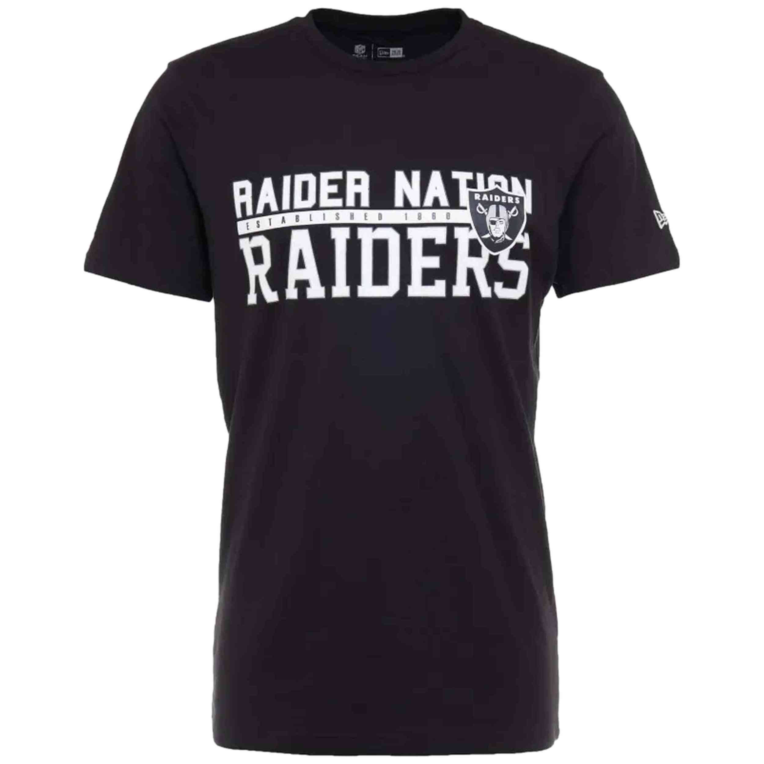 Camiseta De Manga Corta New Era Nfl Oakland Raiders Stacked Wordmark