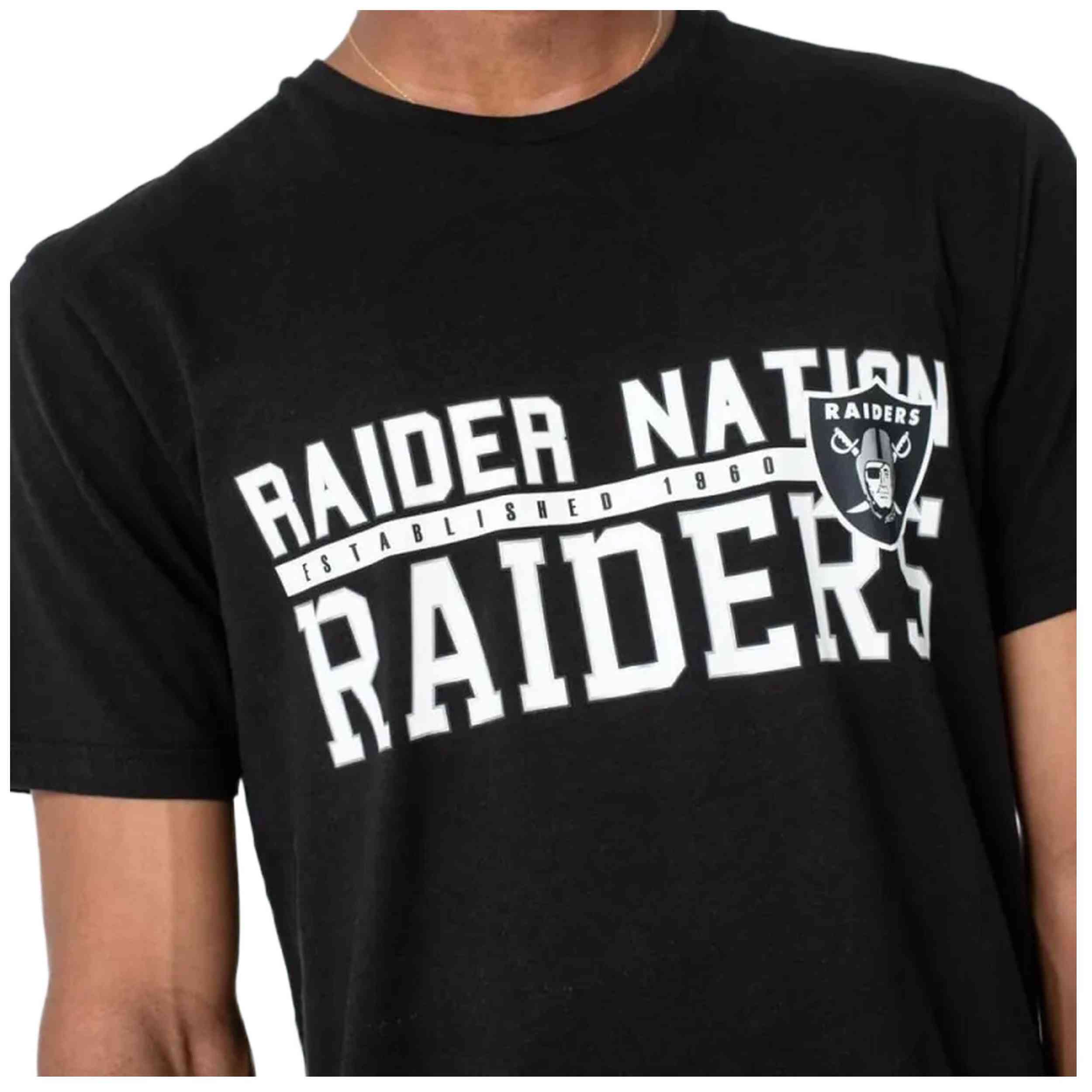 Camiseta De Manga Corta New Era Nfl Oakland Raiders Stacked Wordmark