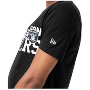 Camiseta De Manga Corta New Era Nfl Oakland Raiders Stacked Wordmark