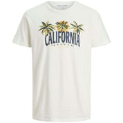 Jack&amp;Jones 12213315-White-Palm Trees Short Sleeve T-Shirt