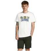 Jack&amp;Jones 12213315-White-Palm Trees Short Sleeve T-Shirt