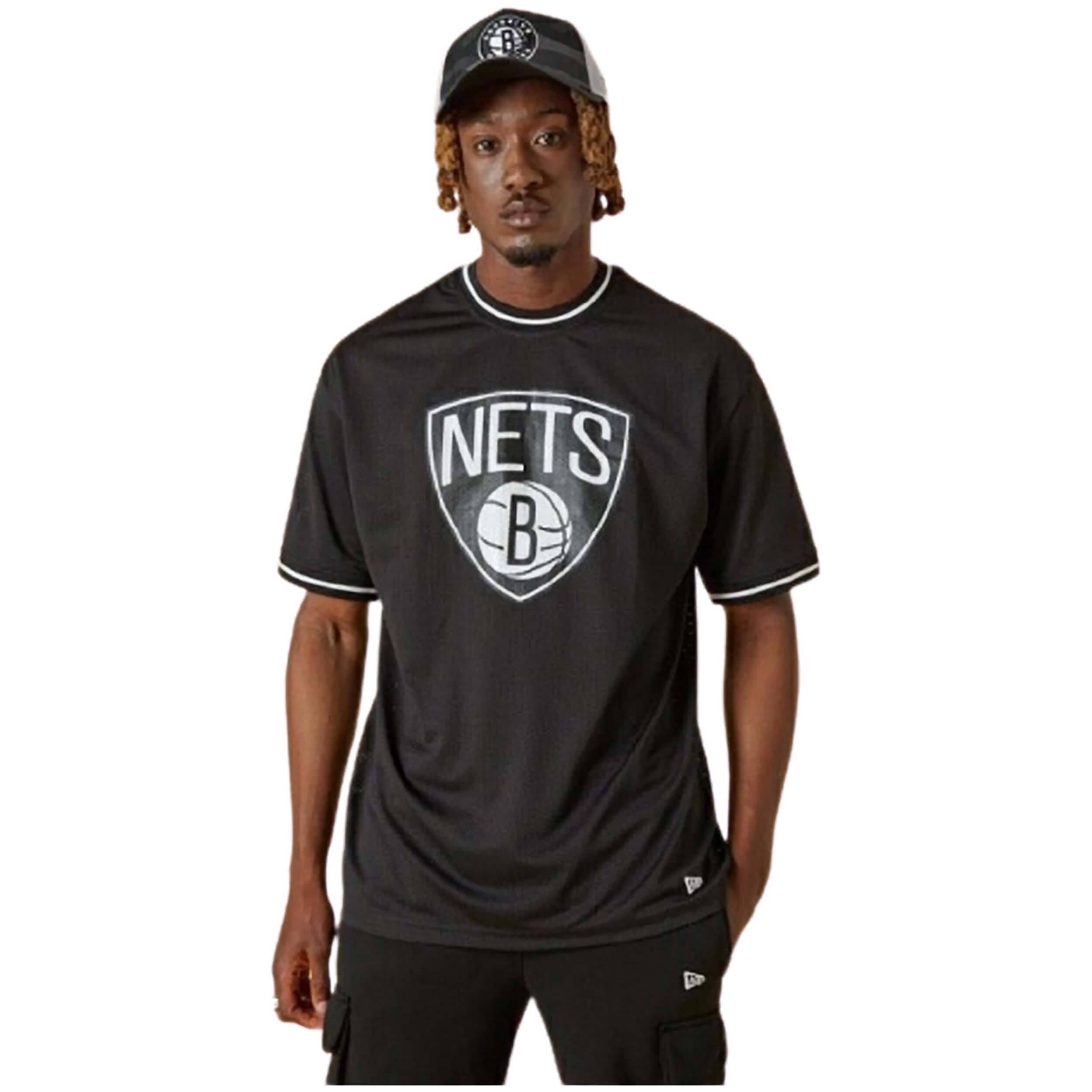 Camiseta De Manga Corta New Era Nba Brooklyn Nets Team Logo Oversize Mesh