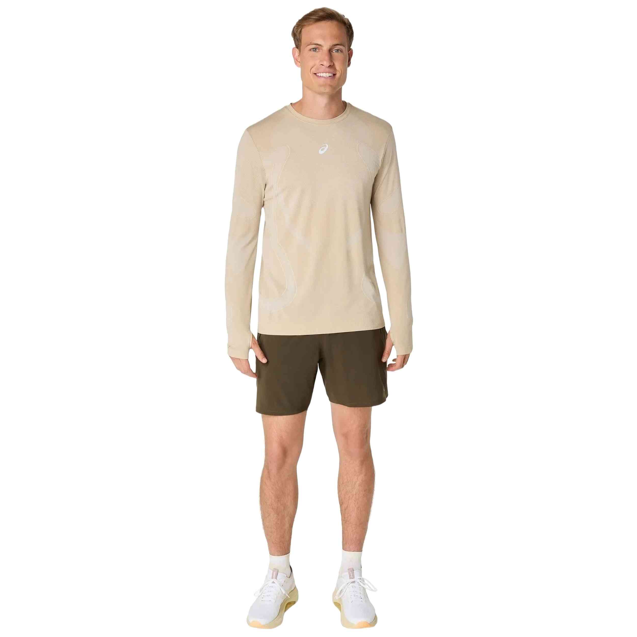 Camiseta De Manga Larga Asics Road Seamless "Beige"