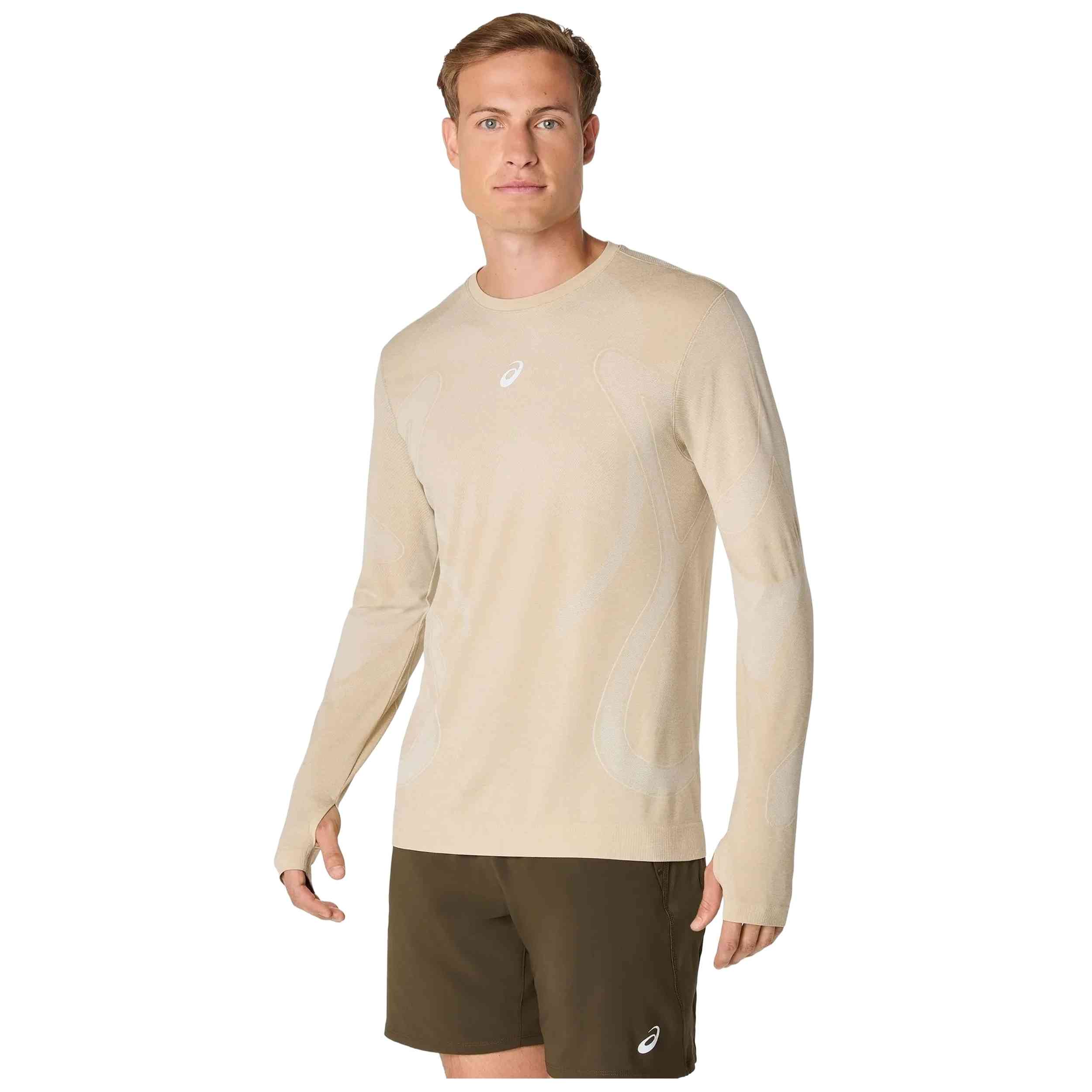 Camiseta De Manga Larga Asics Road Seamless "Beige"