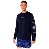 Camiseta De Manga Larga Asics Camiseta Asics Fujitrail Logo Manga Larga Azul Noche