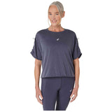 Camiseta De Manga Corta Asics Camiseta Asics Nagino Run Adjustable Manga Corta Azul Oscuro Mujer