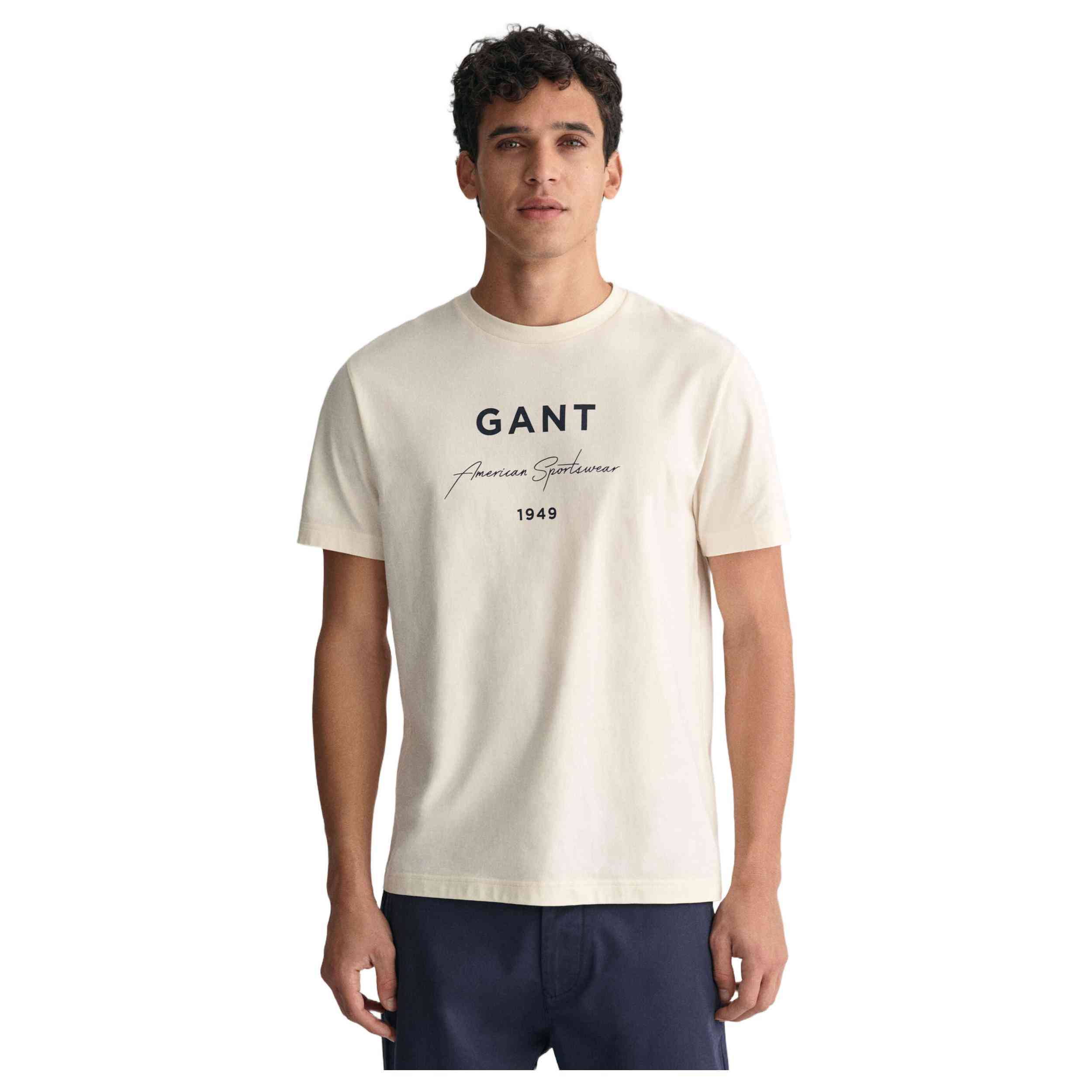 Camiseta De Manga Corta Gant Script Printed