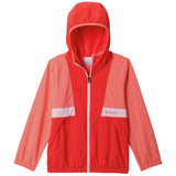 Cortaviento Columbia Chaqueta Con Capucha Columbia Spire Valley Windbreaker Naranja Intenso Blanco Niño