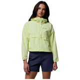Cortaviento Columbia Chaqueta Con Capucha Columbia Spire Valley Cropped Windbreaker Amarillo Fosforito Mujer
