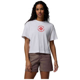 Camiseta De Manga Corta Columbia Camiseta Columbia Rolling Bend Graphic Relaxed Crop Manga Corta Blanco Rojo Mujer