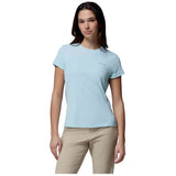 Camiseta De Manga Corta Columbia Camiseta Columbia Zero Rules Light Manga Corta Azul Cielo Mujer