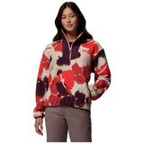 Sudadera Columbia Forro Polar Columbia Sequoia Grove Printed Half Zip Rojo Beige Mujer