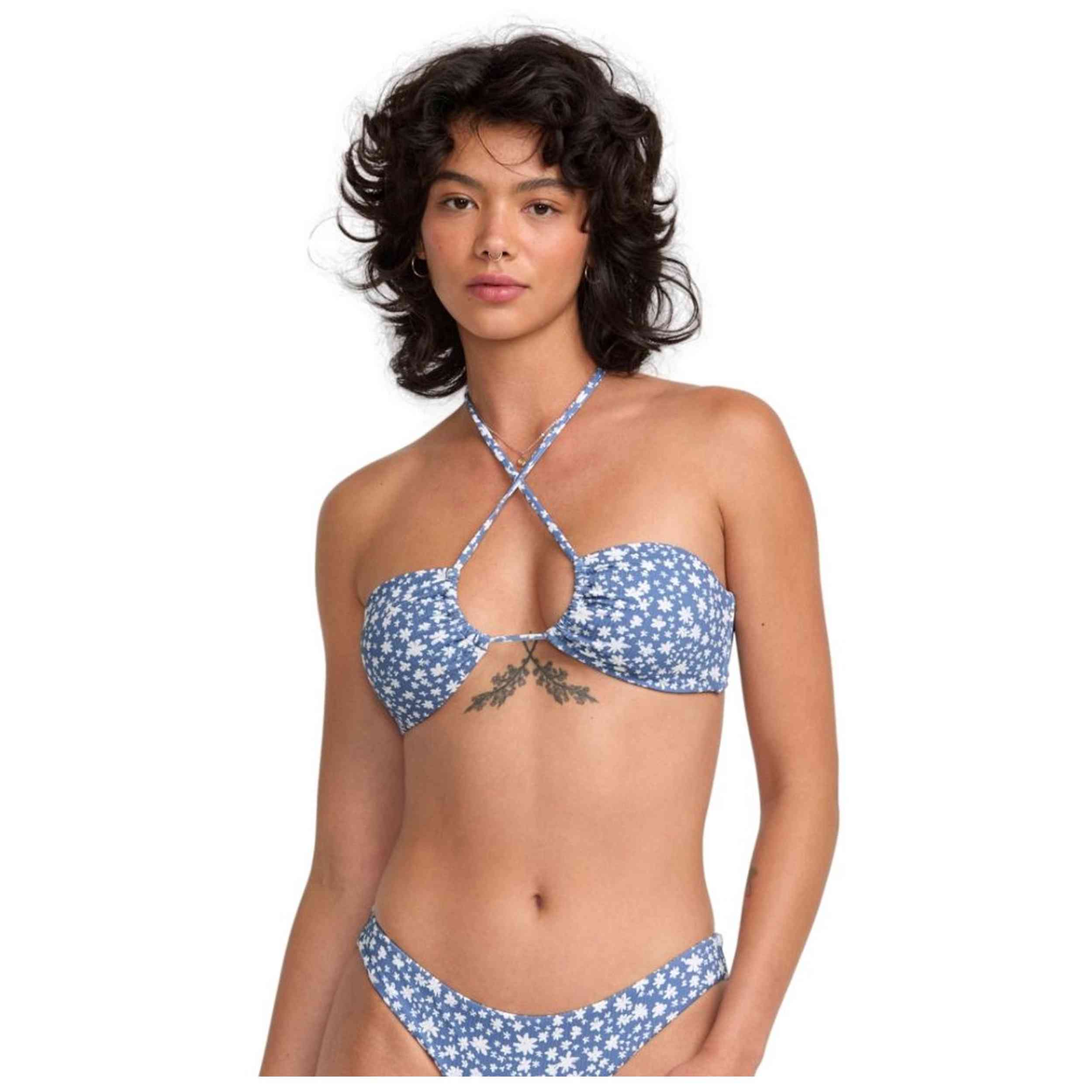 Top De Bikini Rvca Fleur Halter Bandeau
