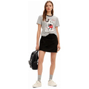 Desigual Mickey Mouse Striped Short Sleeve T-Shirt