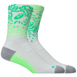 Calcetines De Compresion Asics Performance Run Crew "White/Green"