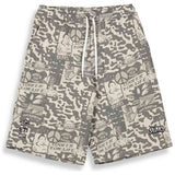 Pantalon Corto Grimey Peace Within All Over Print "Light Grey"