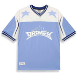 Camiseta De Manga Corta Grimey Infamous Deeper V Neck Oversize "Light Blue"