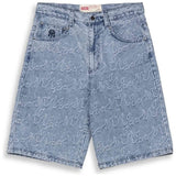 Pantalon Corto Grimey Sweet Science Baggy Jacquard "Light Washed Black"