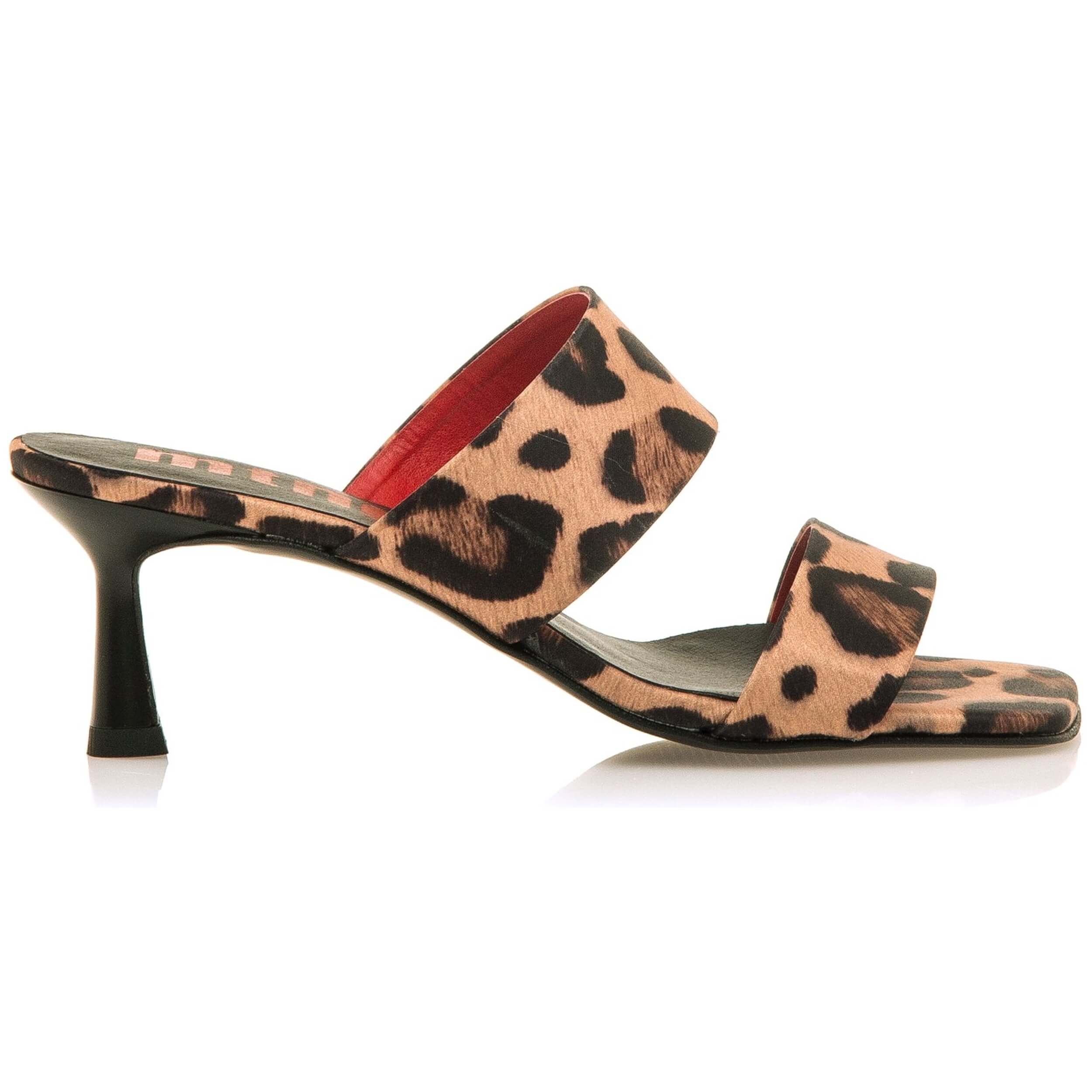 Sandalias De Tacon Mustang Leopardo