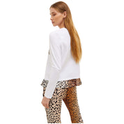 Liu Jo T-Shirt With Animal Print Heart Long Sleeve T-Shirt