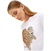 Liu Jo T-Shirt With Animal Print Heart Long Sleeve T-Shirt