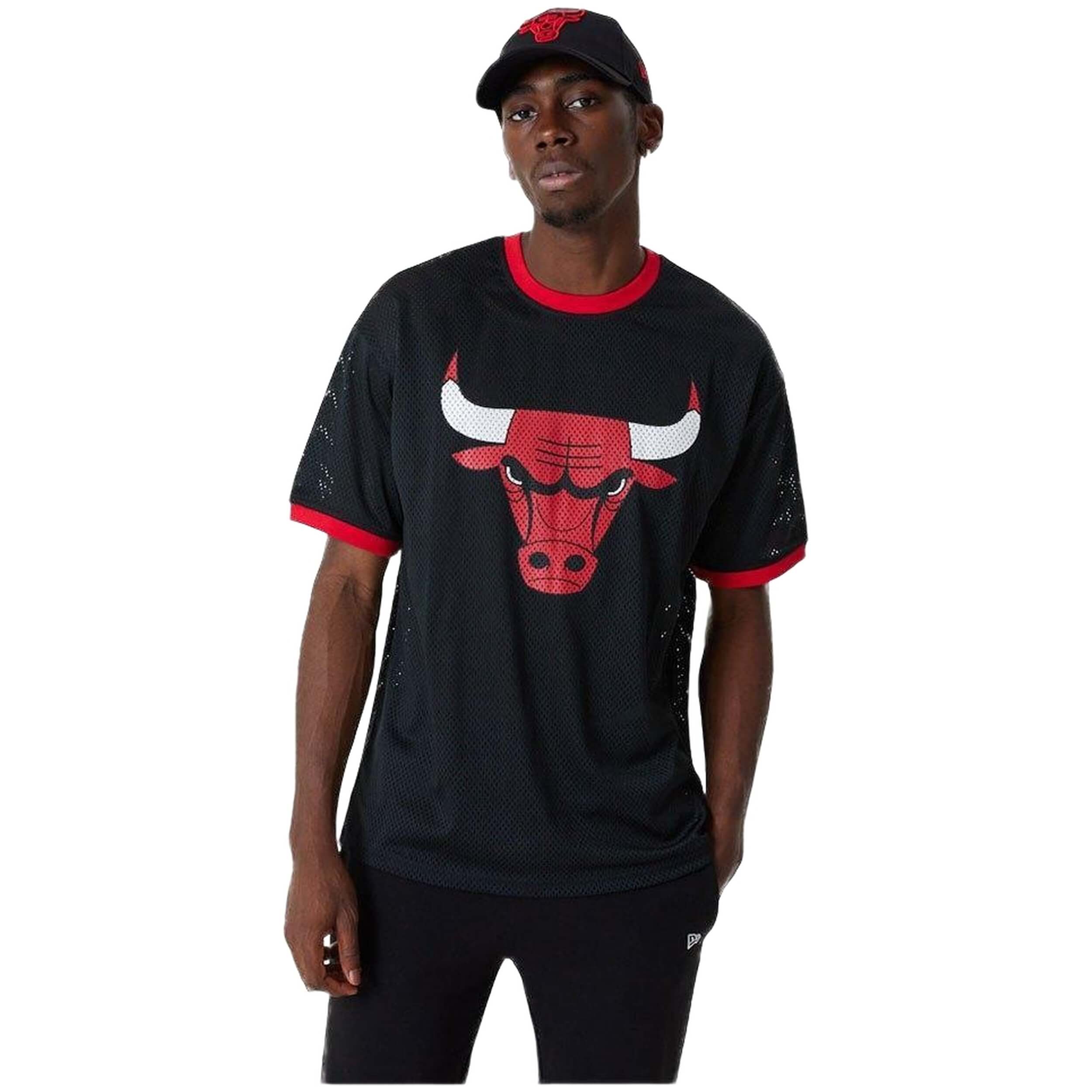 Camiseta De Manga Corta New Era Chicago Bulls Nba Team Logo Mesh Oversized