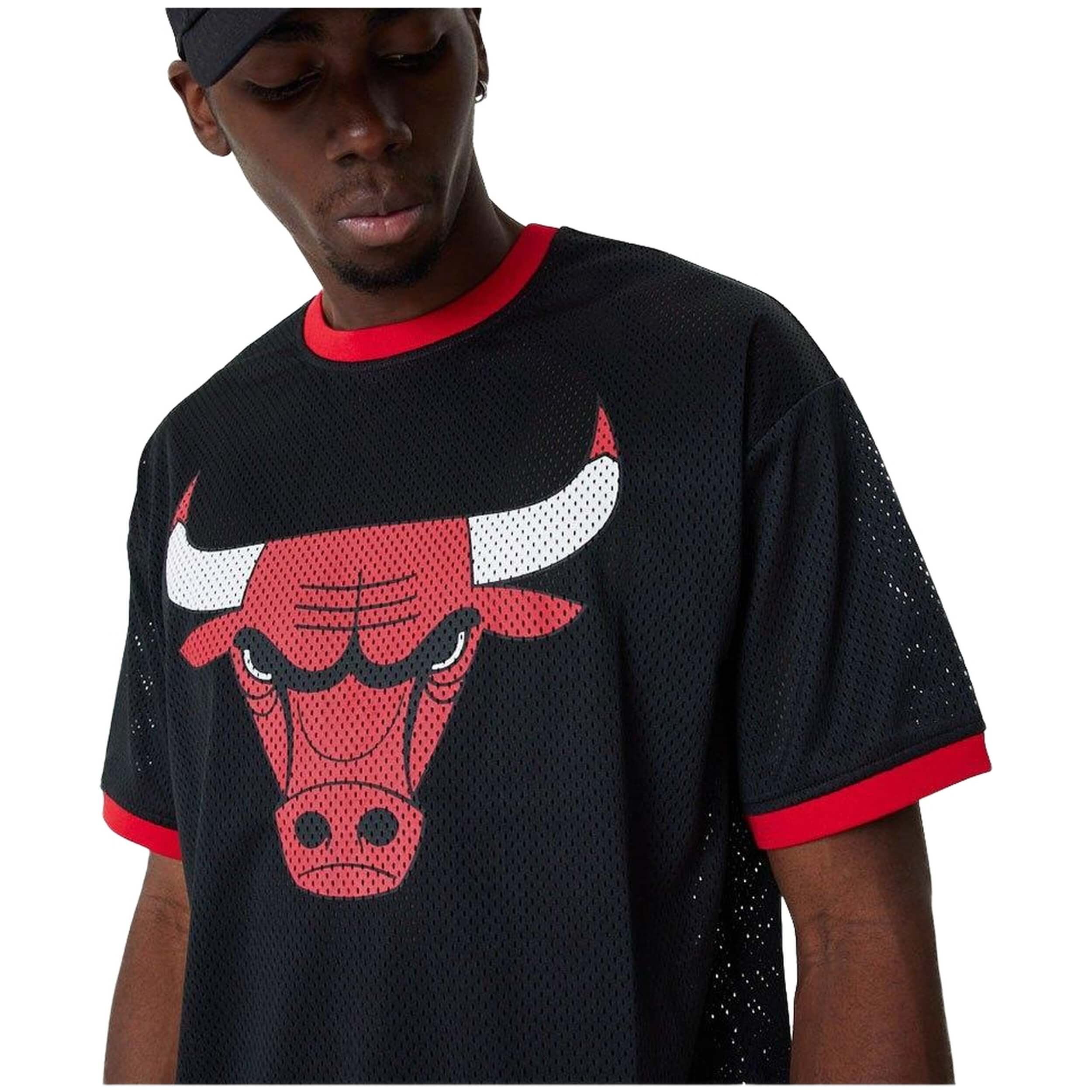 Camiseta De Manga Corta New Era Chicago Bulls Nba Team Logo Mesh Oversized