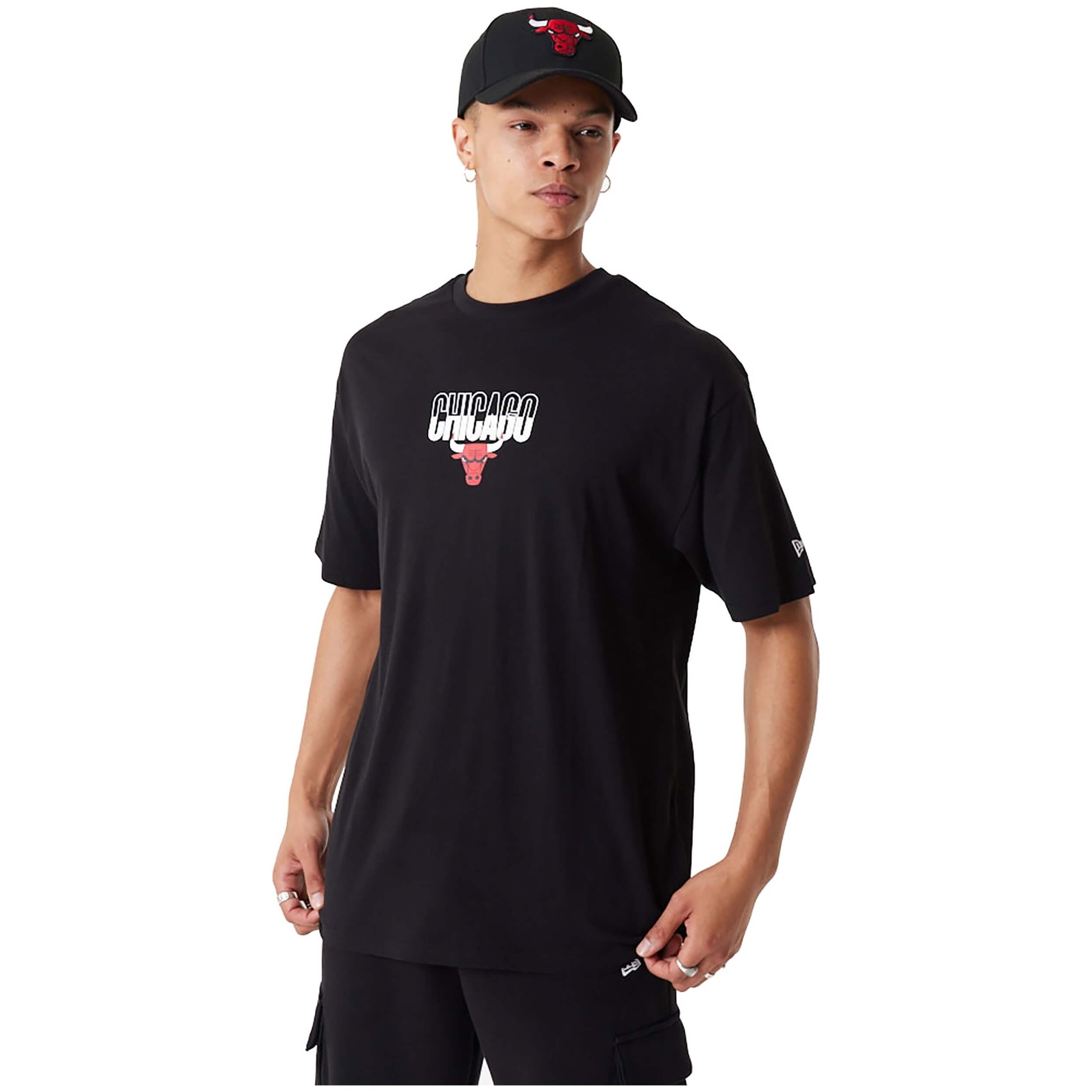Camiseta De Manga Corta New Era Nba Chicago Bulls City Graphic Oversized