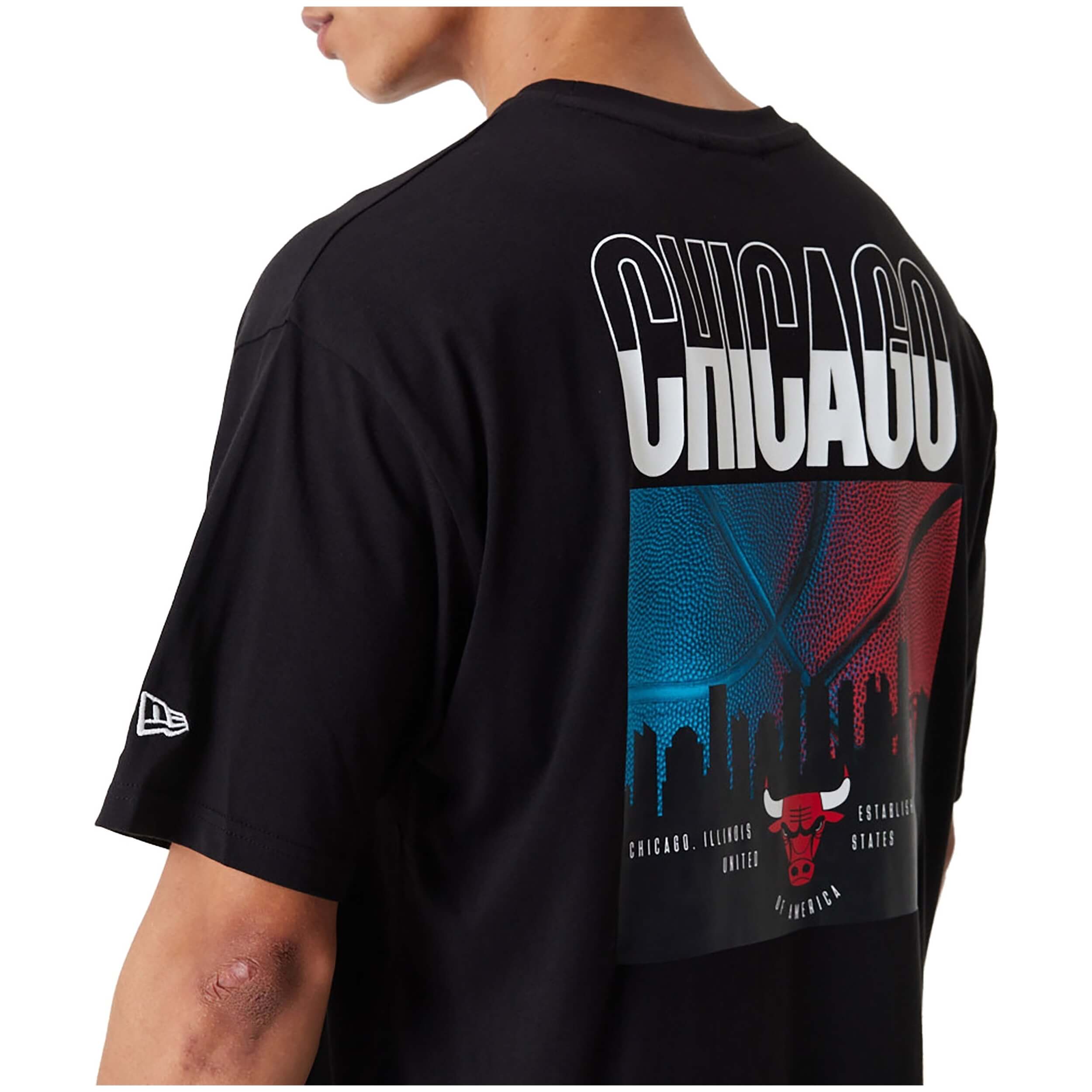 Camiseta De Manga Corta New Era Nba Chicago Bulls City Graphic Oversized