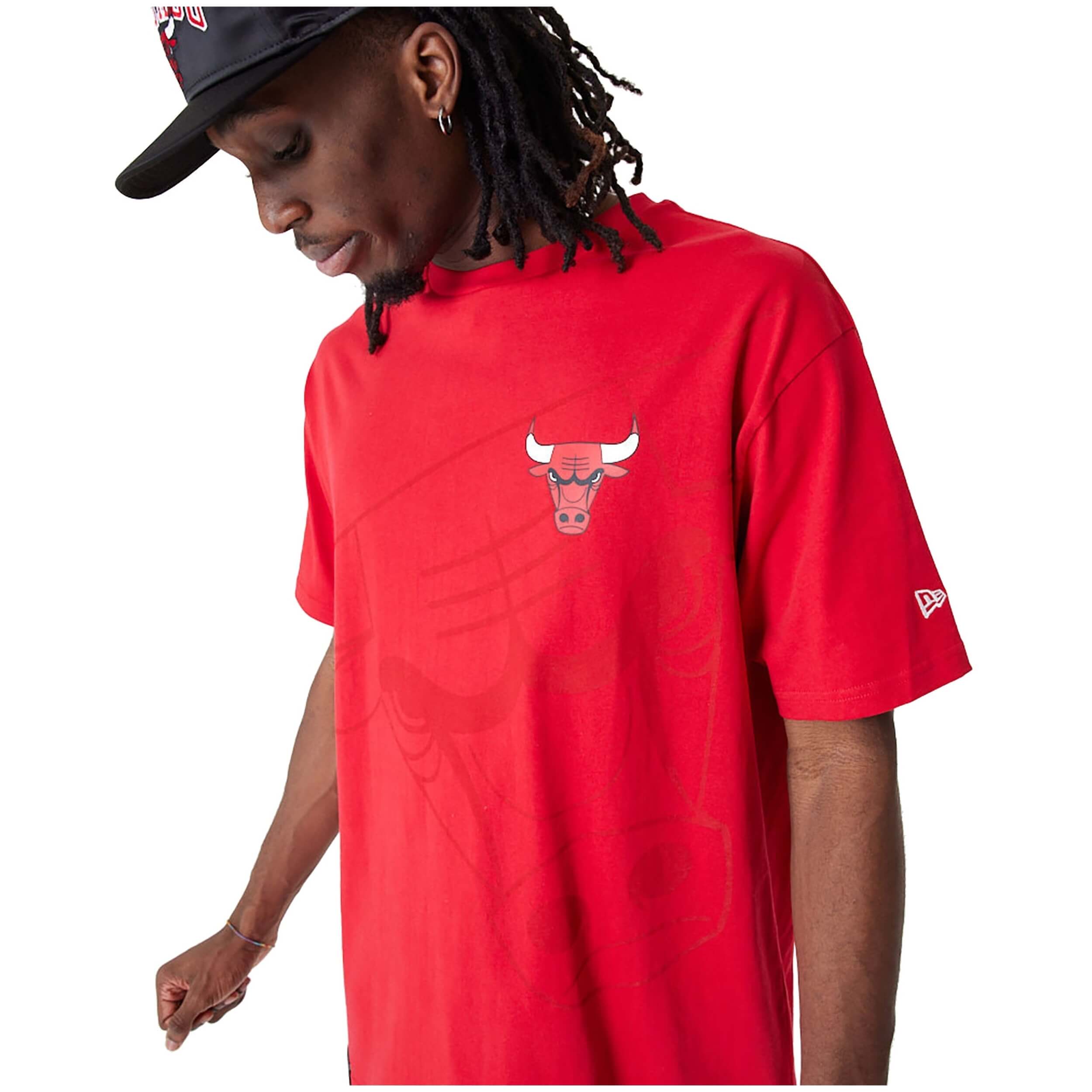 Camiseta De Manga Corta New Era Nba Chicago Bulls Nba Lifestyle Oversized