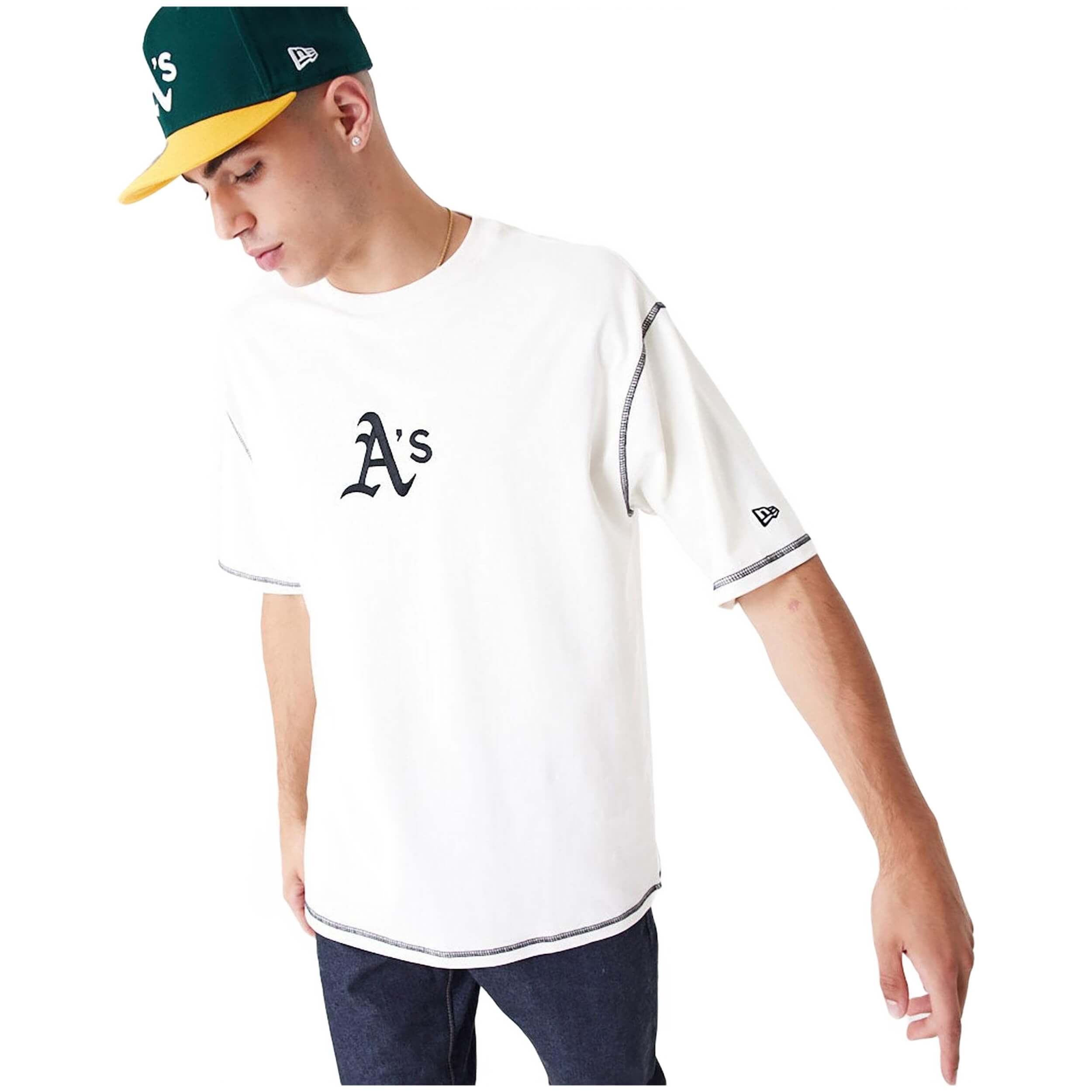 Camiseta De Manga Corta New Era Oakland Athletics Mlb World Series Oversized