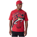Camiseta De Manga Corta New Era Nba Miami Heat Large Wordmark