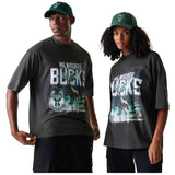 Camiseta De Manga Corta New Era Milwaukee Bucks Nba Washed Graphic