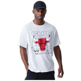Camiseta De Manga Corta New Era Chicago Bulls Nba Outline Graphic Oversized