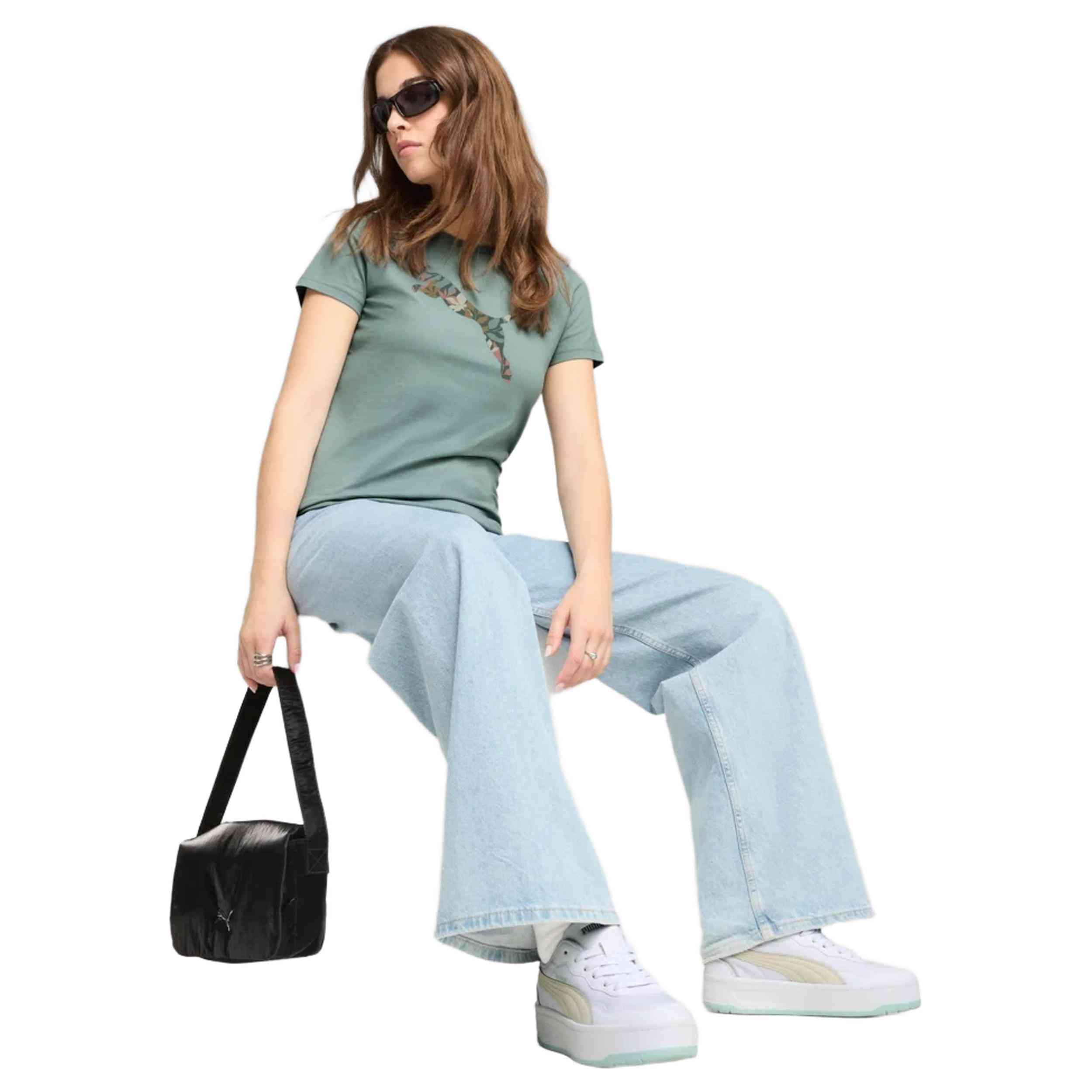 Camiseta De Manga Corta Puma Graphics Floral Cat Logo