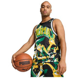 Camiseta De Tirantes Puma Puma Basketball Rival Rage Aop Mesh Tank "Archive Green-Aop