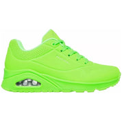 Skechers Neon Durabuck Lace Up Sneaker