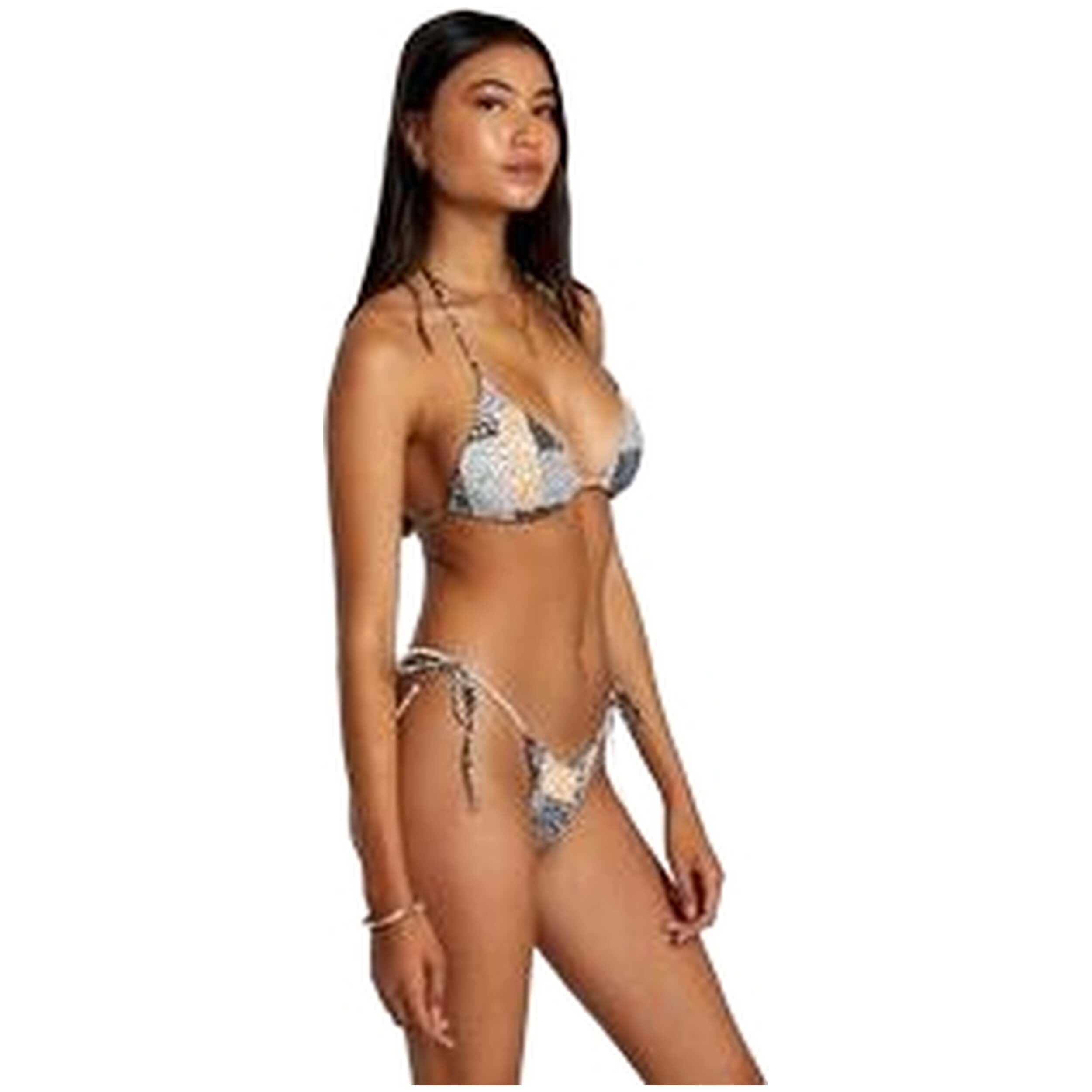 Rvca Patchwork Slide Tri Bikini Top