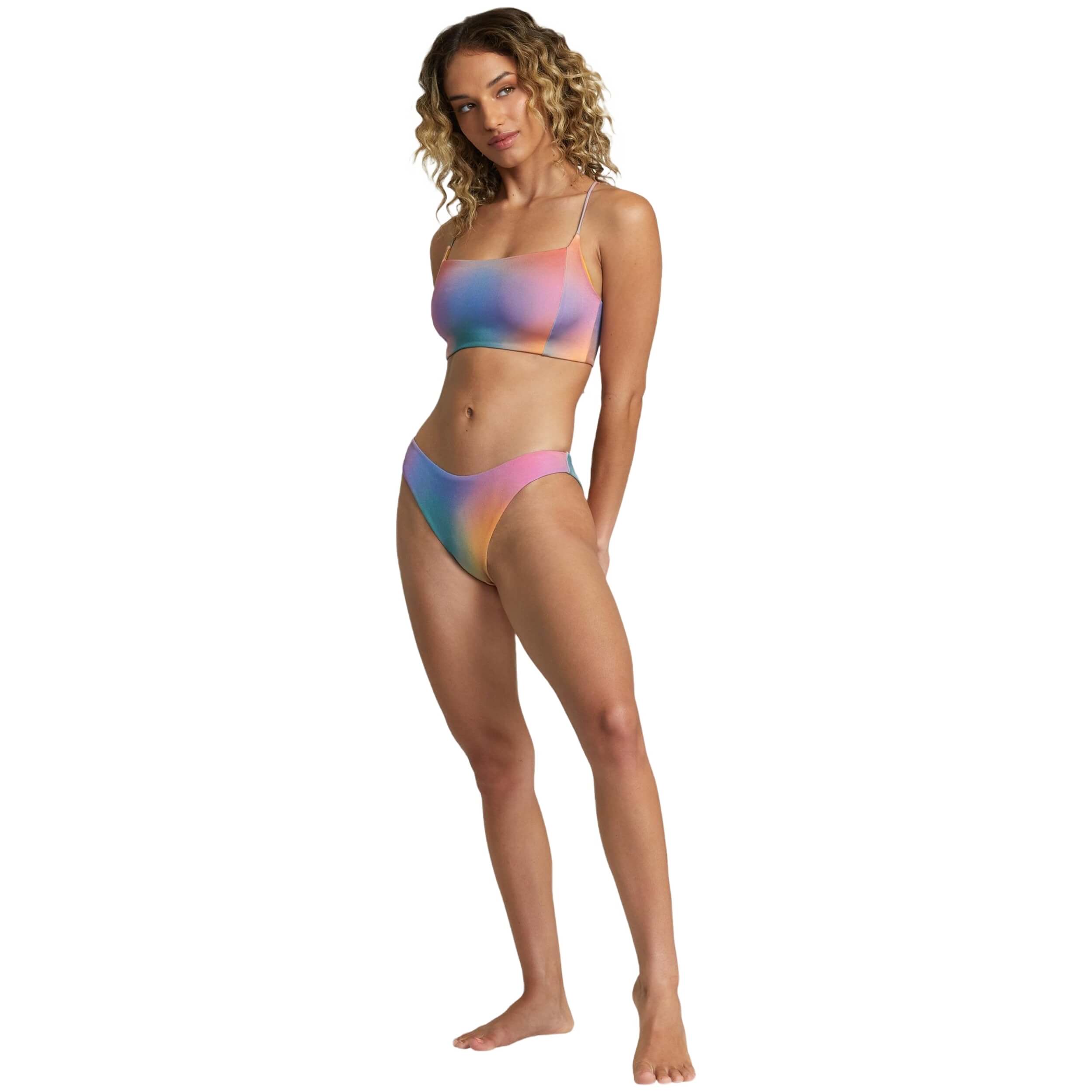 Top De Bikini Rvca Sunset Seamed Crs Bk Shimmer