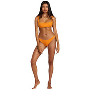 Rvca Tangerine Shimmer Cheeky Bikini Bottom