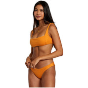 Rvca Tangerine Shimmer Cheeky Bikini Bottom