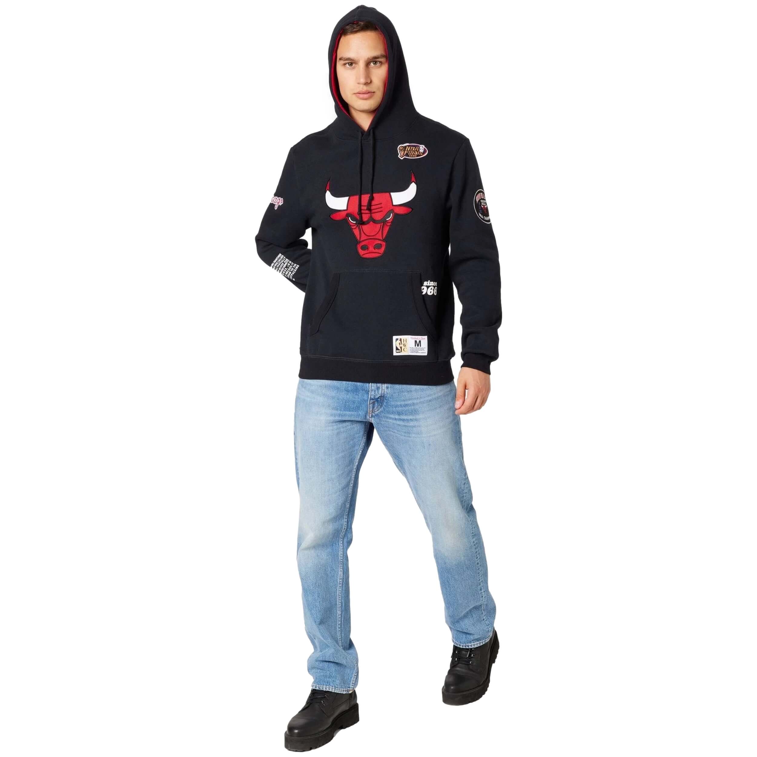 Sudadera Con Capucha Mitchell & Ness Chicago Bulls Nba All Over Crew